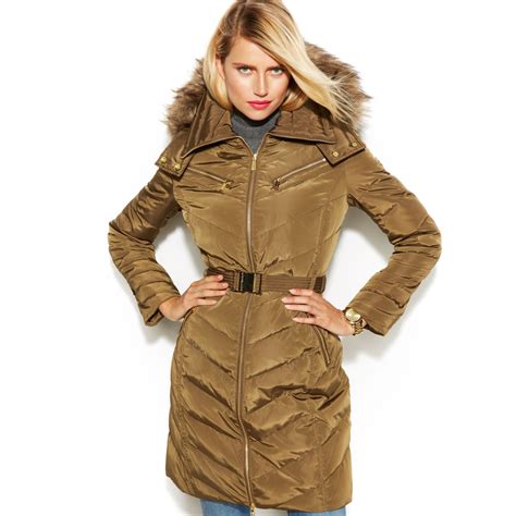 michael kors hooded faux fur jacket|michael kors hooded jacket.